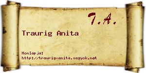 Traurig Anita névjegykártya